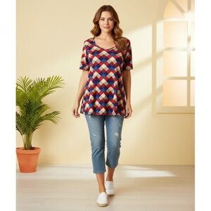 LuLaRoe Plaid Checkered Short Sleeve Shirt NWT Small